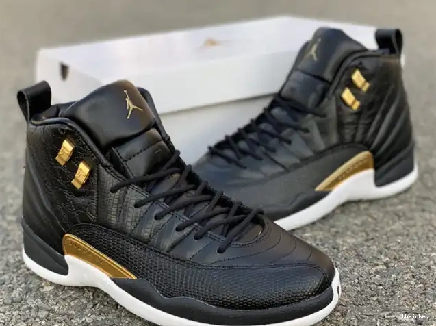 Rep TBK 12 AO6068-007 Retro Black 'Reptile' Metallic Gold-White Air Jordan 0620